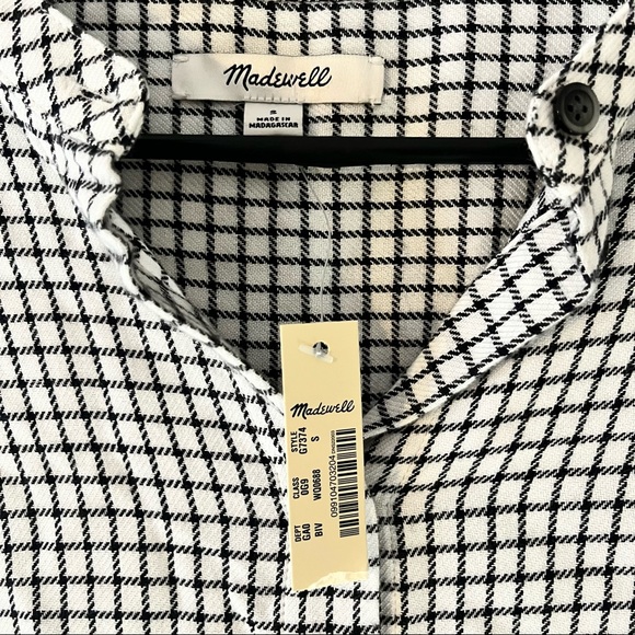 Madewell Bell-Sleeve Button-Down Shirt - Windowpane - Small - NWT - Picture 11 of 12